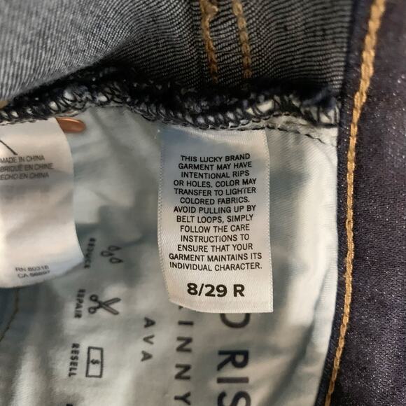 Lucky Brand Ava Mid Rise Skinny Jeans Stretchy Blue Dark Wash Women’s 8 29 - Picture 9 of 10